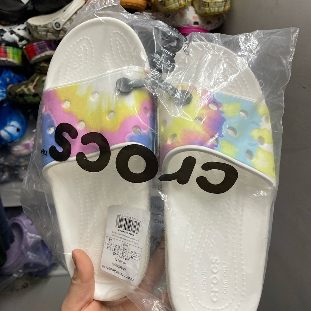 Tie dye crocs slides m8 w10